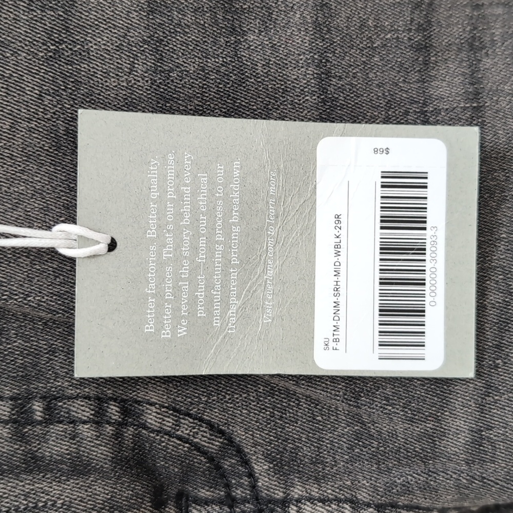 Everlane Mid Rise Skinny Washed Black Jeans - Picture 3 of 7